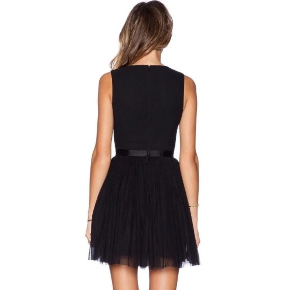 Needle & Thread Black Folk sequins cocktail dress  Embellished Tulle skirt 2
